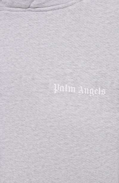 Хлопковое худи PALM ANGELS светло-серого цвета по цене 46100 руб., арт. PWBB023F21FLE0010801, фото 5 Хлопковое худи PALM ANGELS, арт. PWBB023F21FLE0010801, фото 5