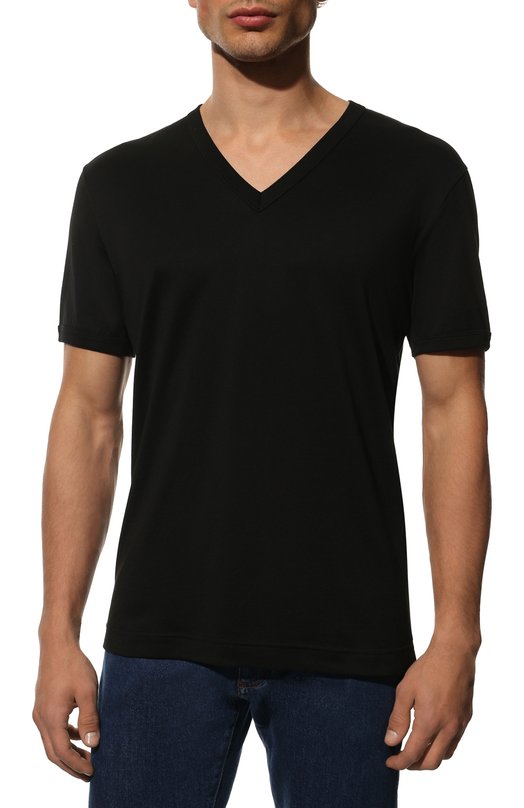 Хлопковая футболка Dolce & Gabbana G8KG0T/FU7EQ Чёрный  G8KG0T/FU7EQ Фото 3