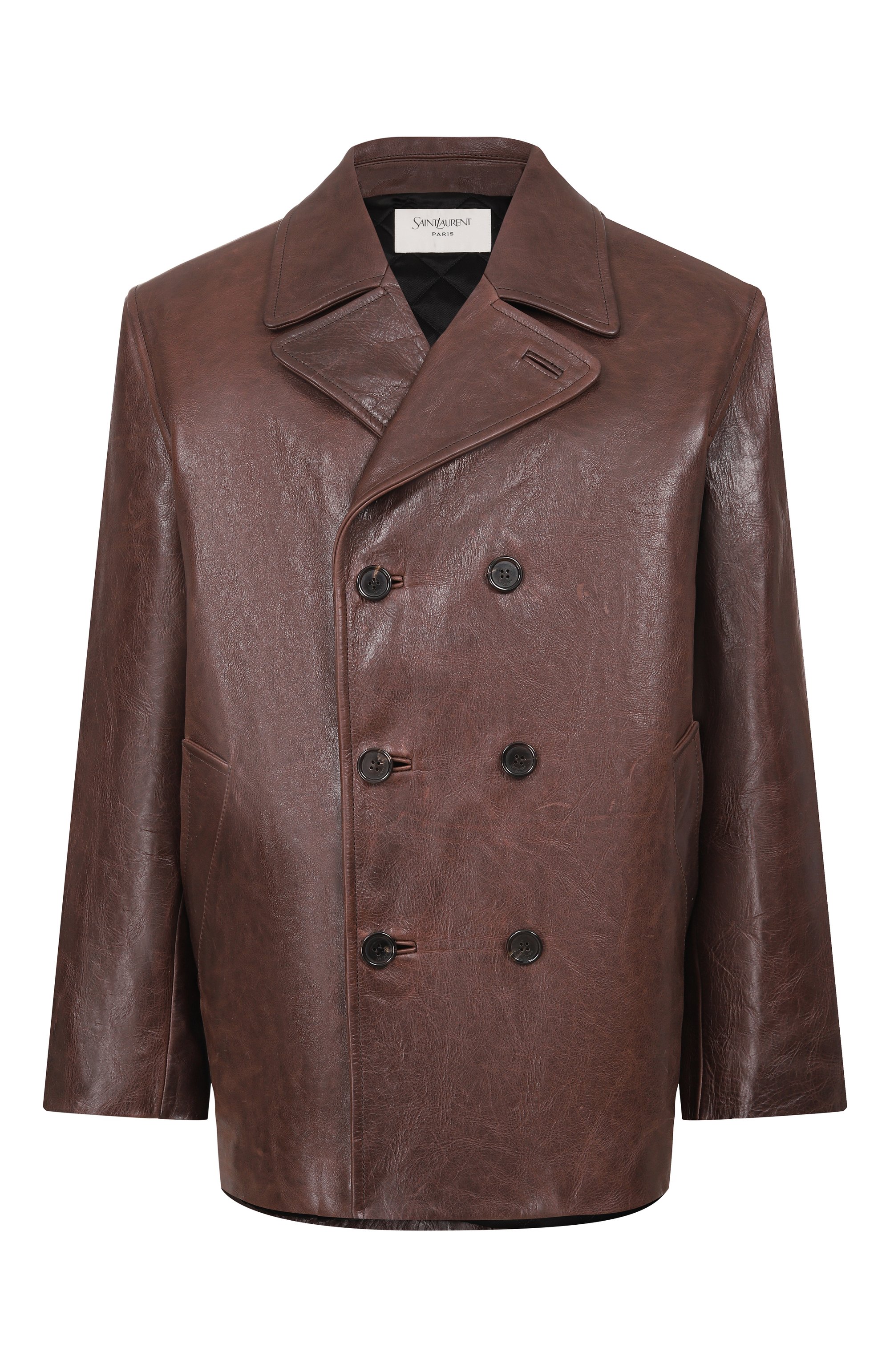 Кожаный жакет SAINT LAURENT коричневого цвета по цене 1995000 руб., арт. 865089/YCUS2, фото 1 Кожаный жакет SAINT LAURENT, арт. 865089/YCUS2, фото 1