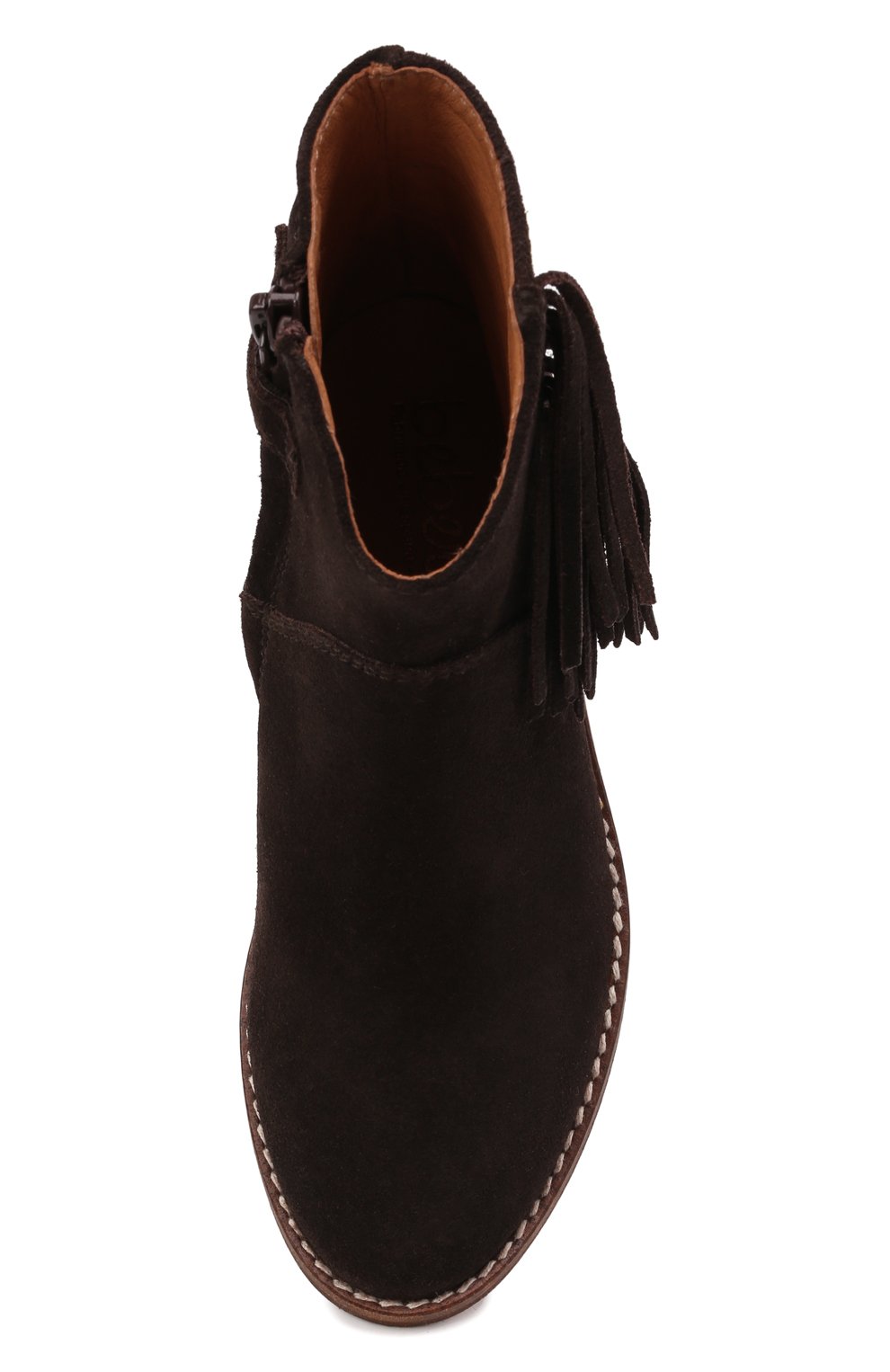 Замшевые ботинки BEBERLIS темно-коричневого цвета по цене 11350 руб., арт. 21517/28-30, фото 4 Замшевые ботинки BEBERLIS, арт. 21517/28-30, фото 4