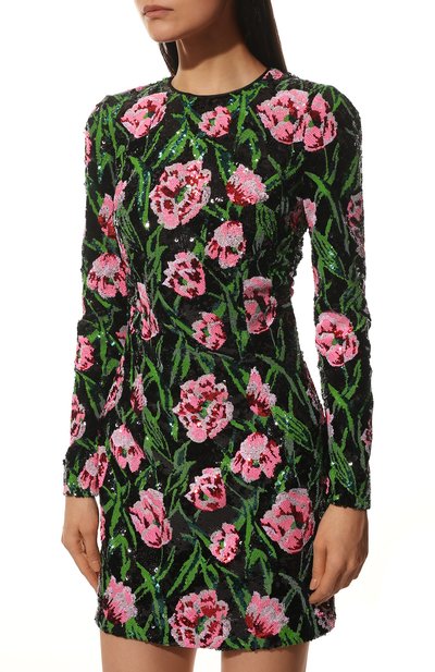 Платье с отделкой пайетками DOLCE & GABBANA разноцветного цвета по цене 297000 руб., арт. F6ACQT/FLSF6, фото 3 Платье с отделкой пайетками DOLCE & GABBANA, арт. F6ACQT/FLSF6, фото 3