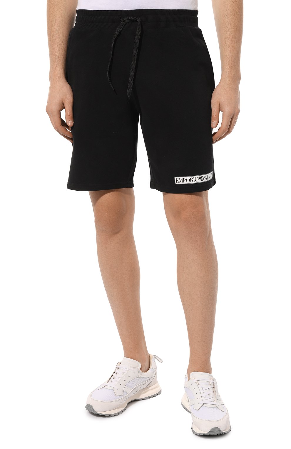 Хлопковые шорты EMPORIO ARMANI черного цвета по цене 11850 руб., арт. 111004/3F573, фото 3 Хлопковые шорты EMPORIO ARMANI, арт. 111004/3F573, фото 3