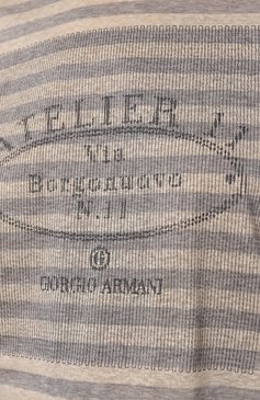 Женская футболка из хлопка и льна GIORGIO ARMANI бежевого цвета, арт. 3DAM74/AJDMZ | Фото 5 (Рукава: Короткие; Длина (для топов): Стандартные; Принт: С принтом; Материал сплава: Проставлено; Материал внешний: Хлопок; Женское Кросс-КТ: Футболка-одежда; Драгоценные камни: Проставлено; Стили: Кэжуэл)