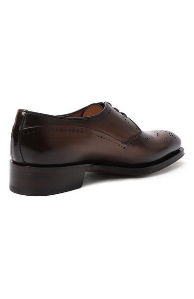 Кожаные дерби carter SANTONI коричневого цвета по цене 166500 руб., арт. MCCG19226MC8HWVE, фото 4 Кожаные дерби carter SANTONI, арт. MCCG19226MC8HWVE, фото 4