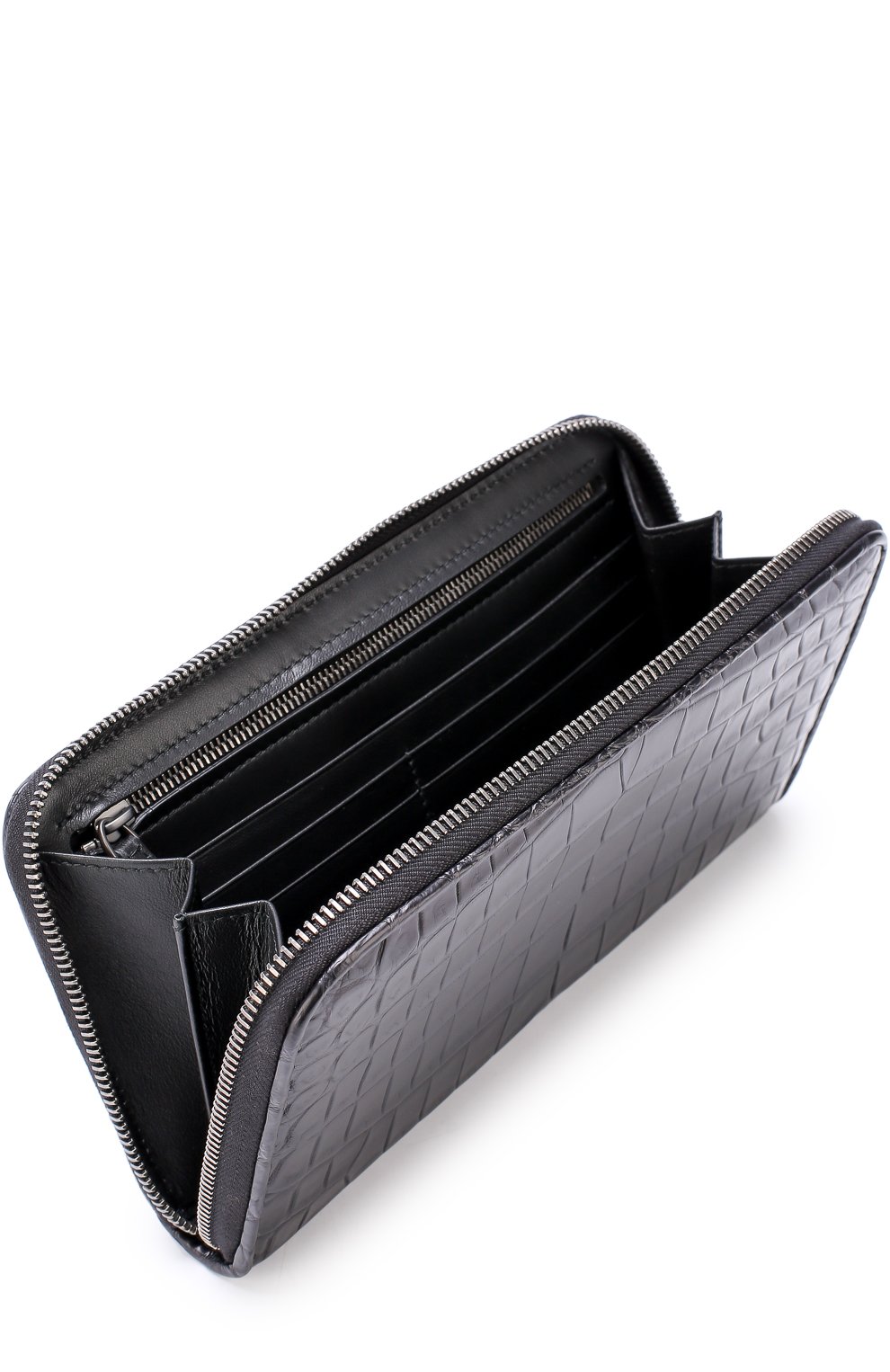 Портмоне из кожи крокодила на молнии с отделениями для кредитных карт и монет BOTTEGA VENETA, арт. 311263/V912R, фото 3