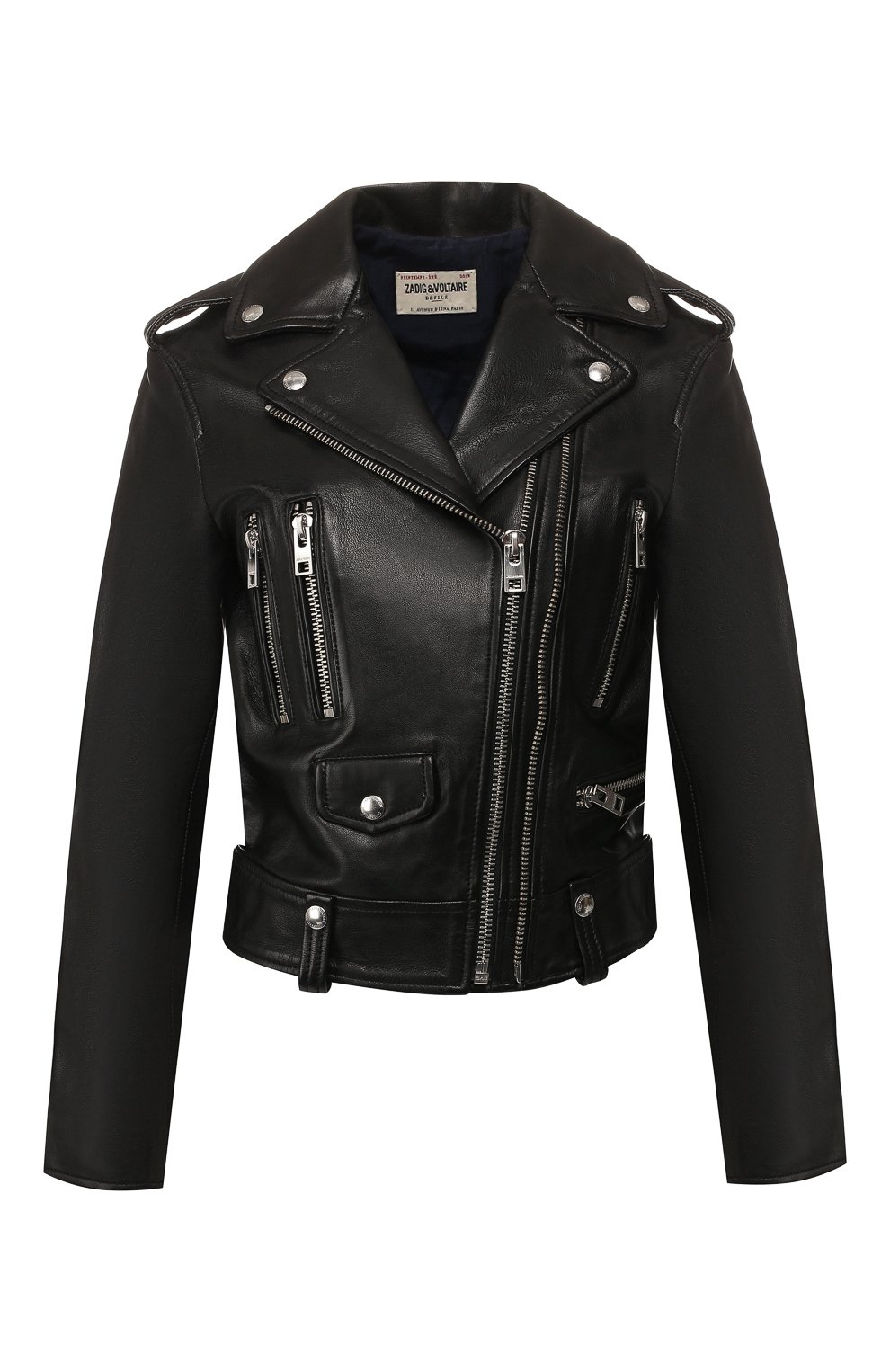 Кожаная куртка ZADIG AND VOLTAIRE черного цвета по цене 51750 руб., арт. SHCS1403F, фото 1 Кожаная куртка ZADIG AND VOLTAIRE, арт. SHCS1403F, фото 1