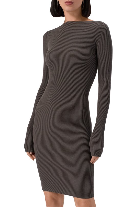 Платье из вискозы Rick Owens RP02E4616/RIBVI Серый  RP02E4616/RIBVI Фото 3