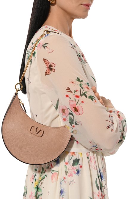 Женская сумка vlogo signature mini VALENTINO бежевого цвета, арт. 5W2P0W19/RQR | Фото 2 (Размер: mini; Материал: Натуральная кожа; Материал сплава: Проставлено; Драгоценные камни: Проставлено)
