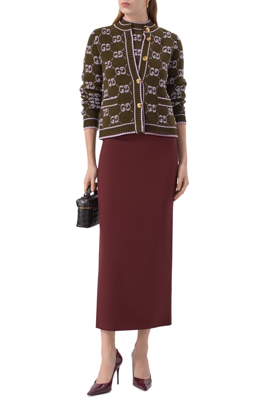 Шерстяной кардиган Gucci 713300/XKCNA Хаки  713300/XKCNA Фото 2