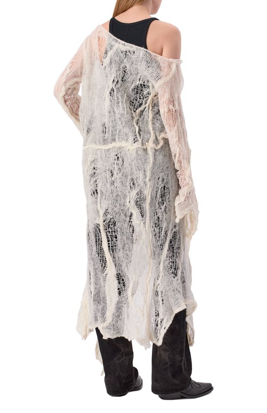 Шерстяное платье Ann Demeulemeester B0013473/KN076 Кремовый  B0013473/KN076 Фото 3