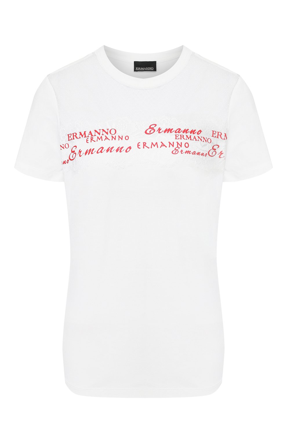 Хлопковая футболка ERMANNO ERMANNO SCERVINO, арт. 46T TS30 JEA, фото 1