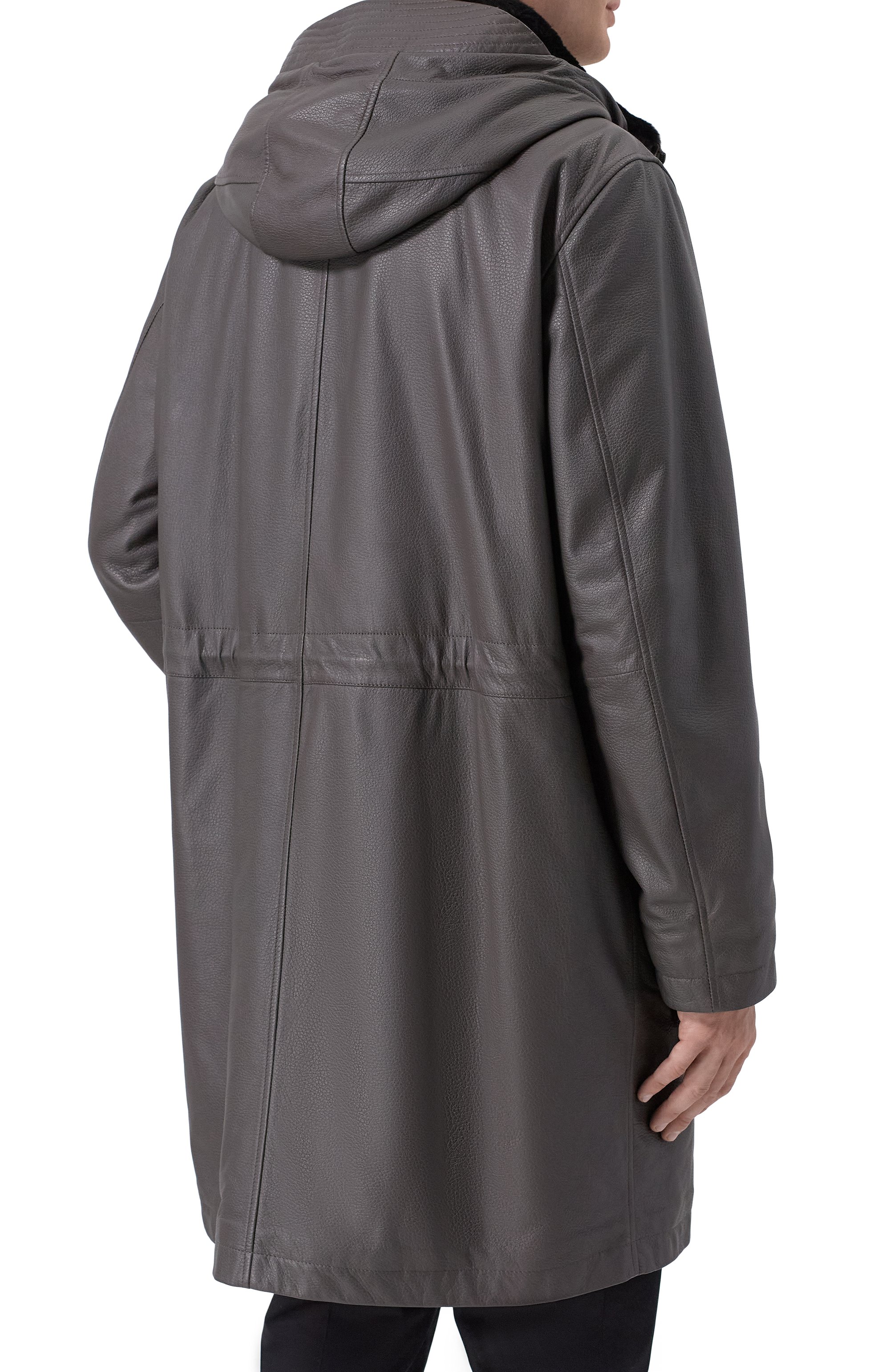 Кожаная парка с подкладкой из бобра MVST, арт. M25.1PM.0007/CERV0 SILKY, фото 4