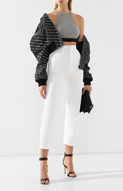 Топ из вискозы ALEXANDERWANG.T серого цвета по цене 17650 руб., арт. 4C198000, фото 2 Топ из вискозы ALEXANDERWANG.T, арт. 4C198000, фото 2