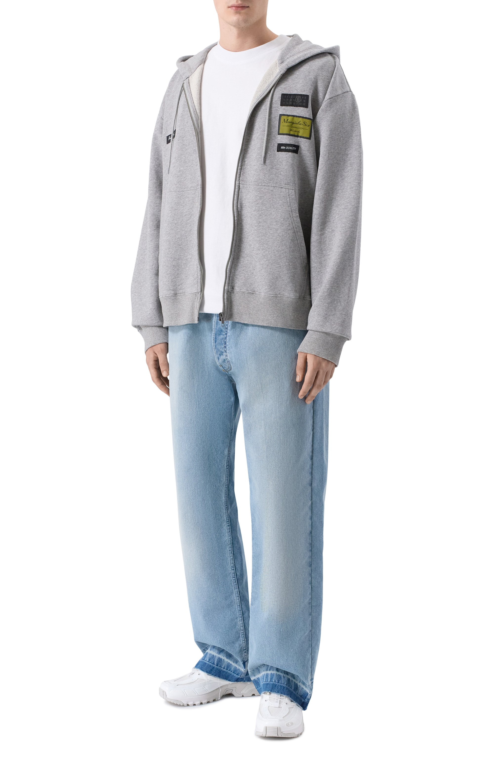 Хлопковая толстовка MM6 серого цвета по цене 78950 руб., арт. SH0HG0007/M25025_001, фото 2 Хлопковая толстовка MM6, арт. SH0HG0007/M25025_001, фото 2