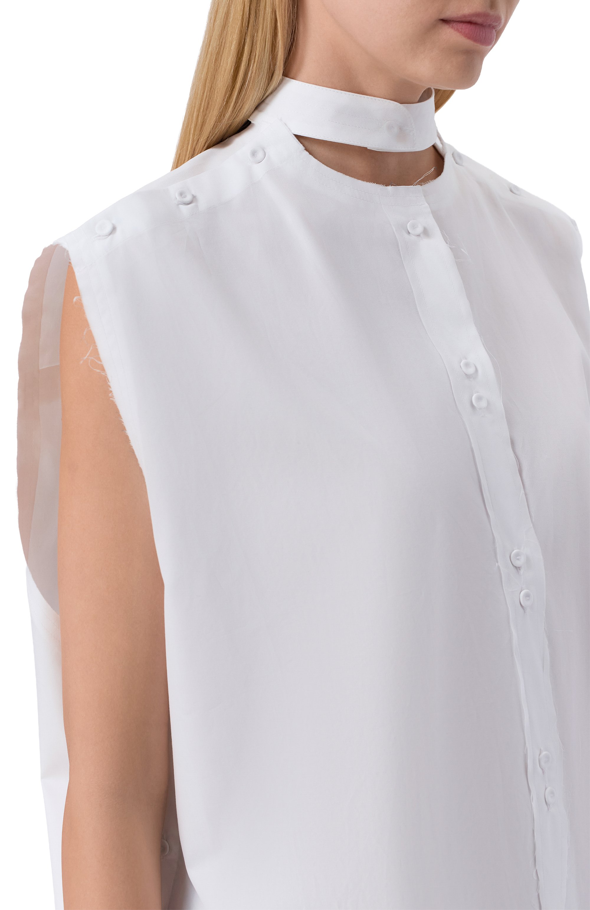 Хлопковая блузка ISABEL BENENATO, арт. DW72S26, фото 5