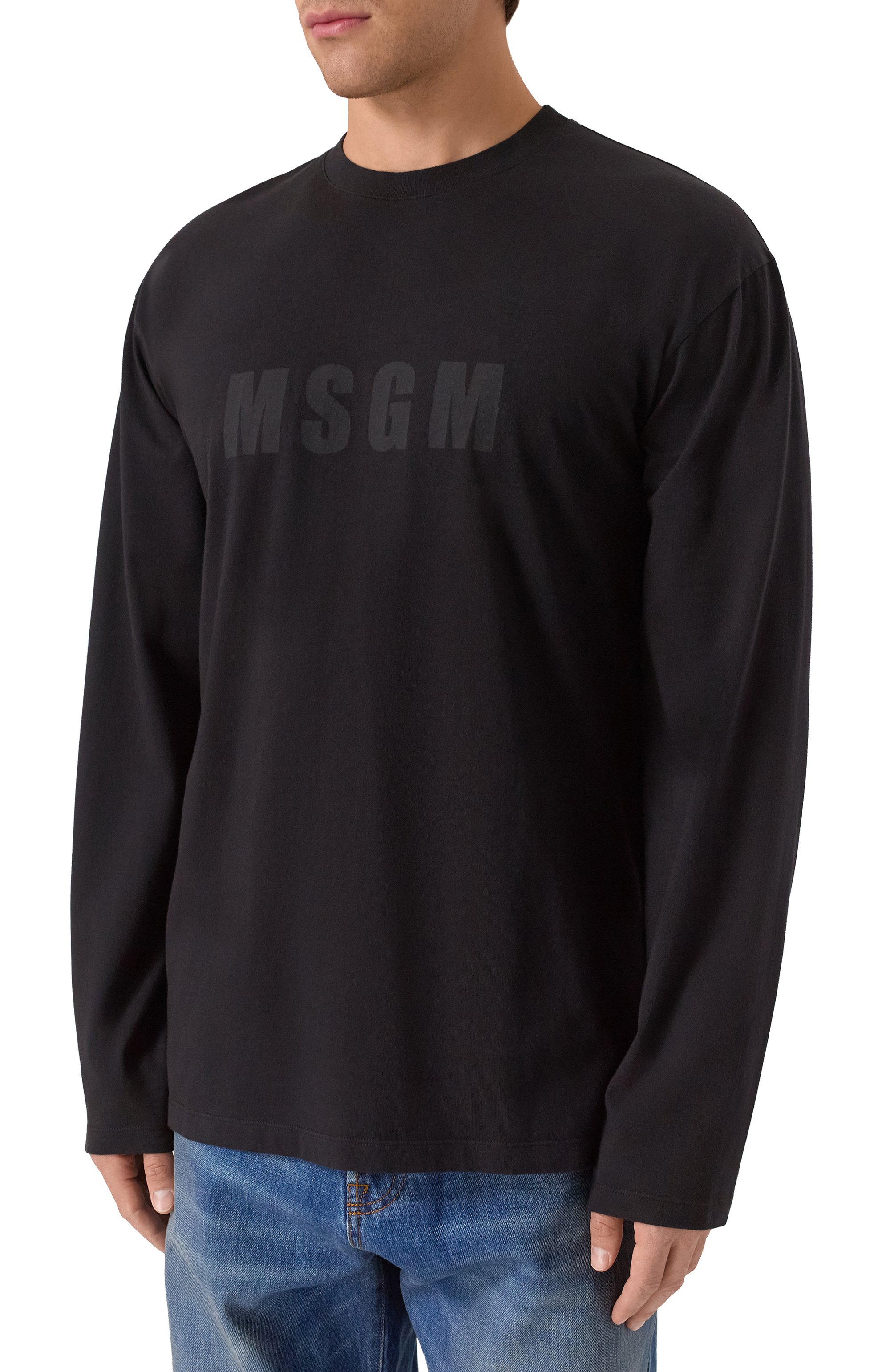 Хлопковый лонгслив MSGM, арт. 3940MM100SE/257590, фото 3