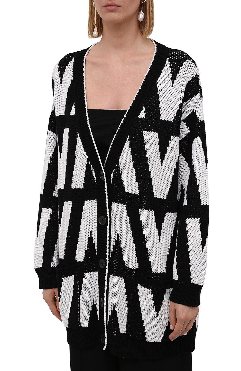 Хлопковый кардиган VALENTINO, арт. WB3KA02I6G4, фото 3