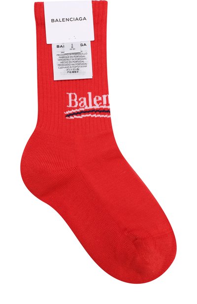 Женские хлопковые носки с логотипом бренда BALENCIAGA, арт. 500812/372B4