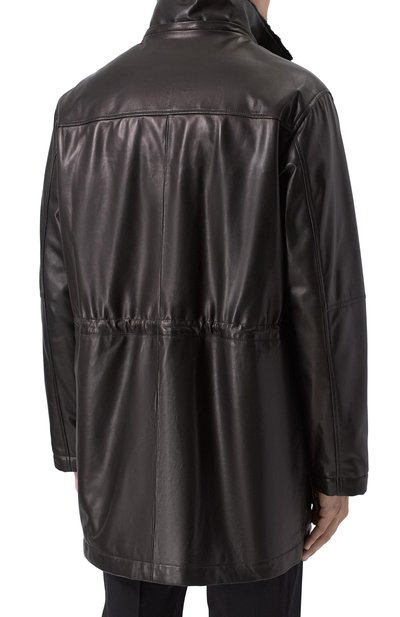 Кожаная парка с подкладкой из норки MVST, арт. M25.1PM.0006/BIG SIZE/CREAM NAPA, фото 4
