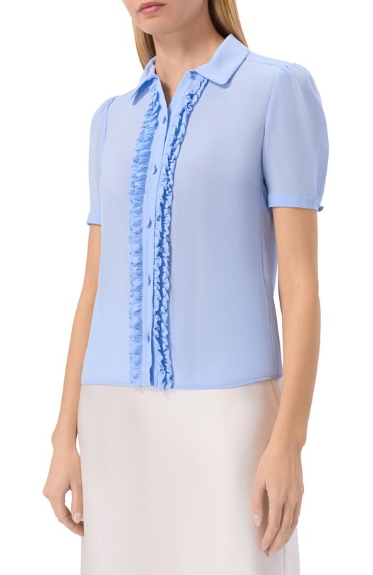 Шелковая блузка MVST M26.2PW.B019/F090 CREP0N Голубой  M26.2PW.B019/F090 CREP0N Фото 3