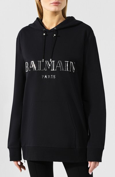 Хлопковый пуловер BALMAIN черного цвета по цене 94750 руб., арт. RF13712/M064, фото 3 Хлопковый пуловер BALMAIN, арт. RF13712/M064, фото 3