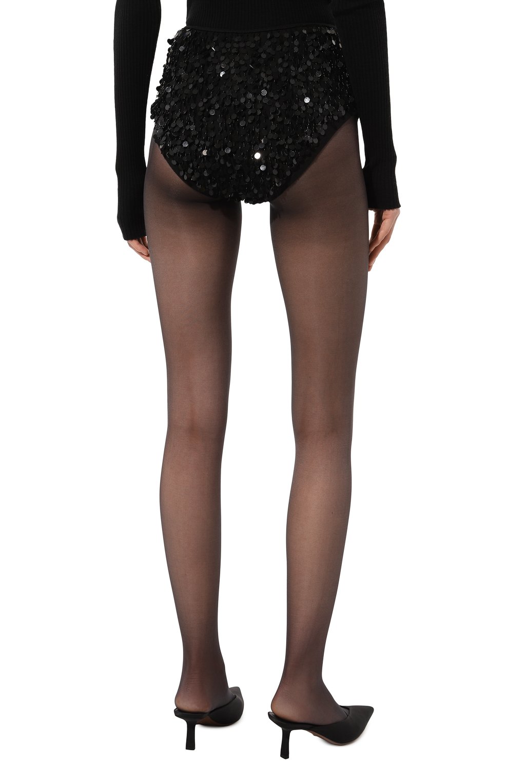Шелковые шорты с отделкой пайетками MAISON MARGIELA, арт. S51QP0027/S60395, фото 4
