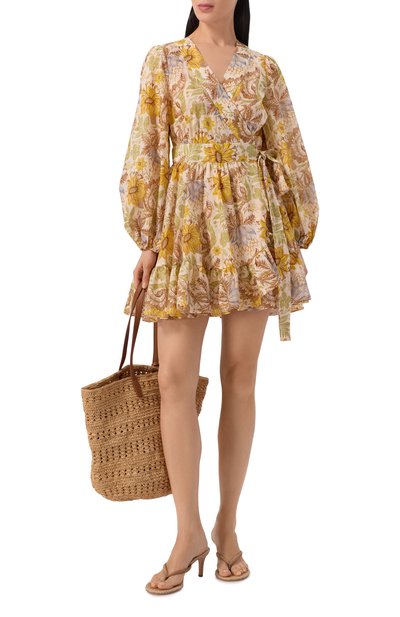 Хлопковое платье ZIMMERMANN разноцветного цвета по цене 184000 руб., арт. 2449DRS263, фото 2 Хлопковое платье ZIMMERMANN, арт. 2449DRS263, фото 2