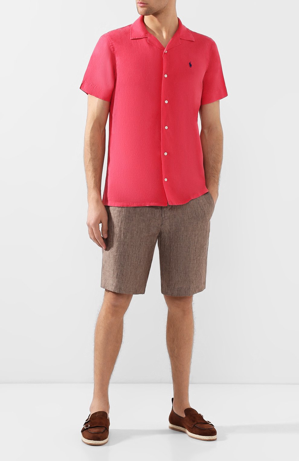 Рубашка из смеси льна и хлопка POLO RALPH LAUREN фуксия цвета по цене 16650 руб., арт. 710742190, фото 2 Рубашка из смеси льна и хлопка POLO RALPH LAUREN, арт. 710742190, фото 2