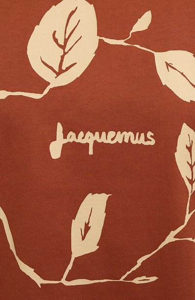 Хлопковая футболка JACQUEMUS коричневого цвета по цене 17950 руб., арт. 211JS12/22408L, фото 5 Хлопковая футболка JACQUEMUS, арт. 211JS12/22408L, фото 5