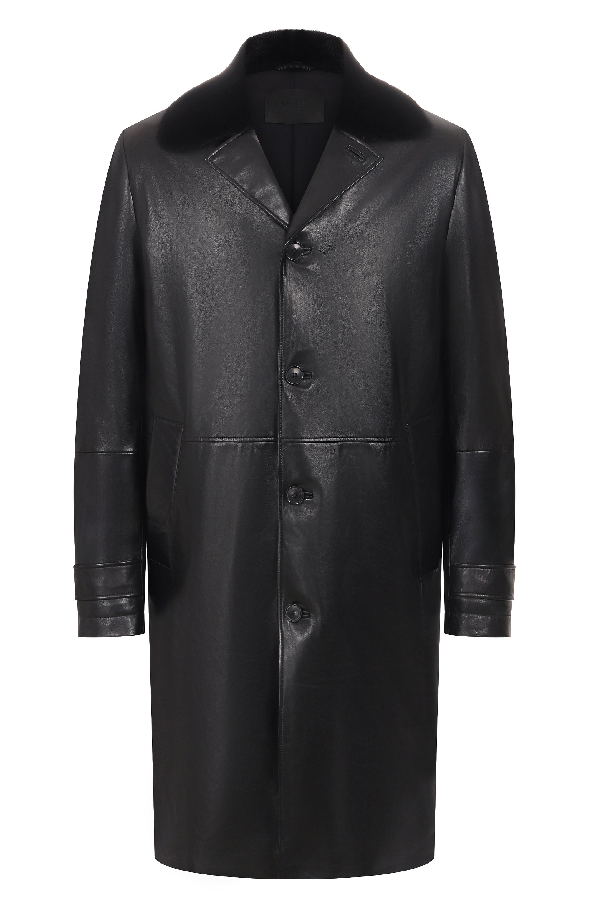 Кожаное пальто с воротником из норки MVST, арт. M25.1PM.C003, фото 1