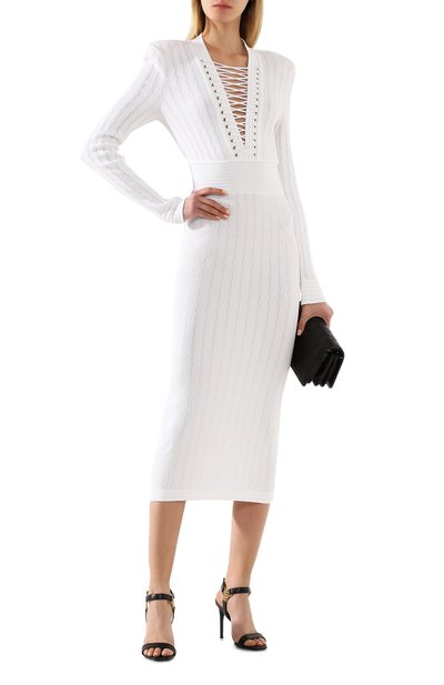 Платье BALMAIN белого цвета по цене 166500 руб., арт. TF16640/K030, фото 2 Платье BALMAIN, арт. TF16640/K030, фото 2