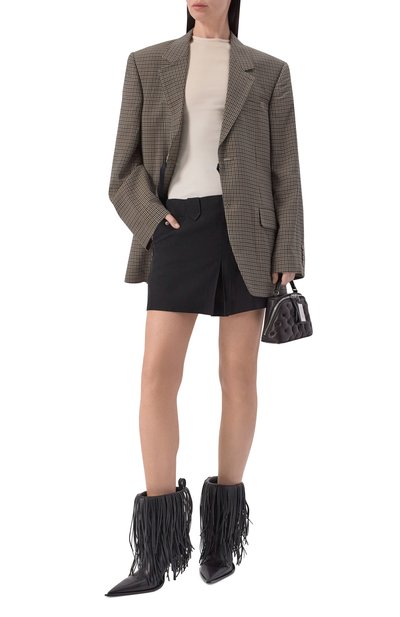 Кожаные ботильоны avenue fringe BALENCIAGA черного цвета по цене 268000 руб., арт. 855350/WBD00, фото 3 Кожаные ботильоны avenue fringe BALENCIAGA, арт. 855350/WBD00, фото 3