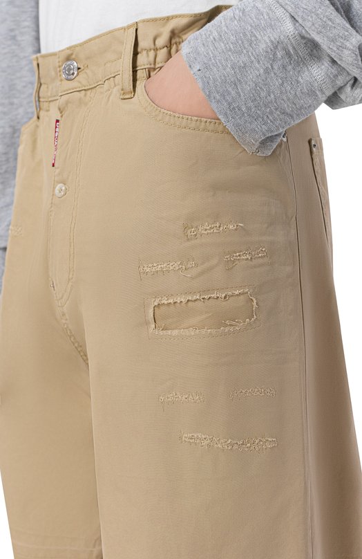 Хлопковые шорты Dsquared2 S74MU0961/S41794 Бежевый  S74MU0961/S41794 Фото 5