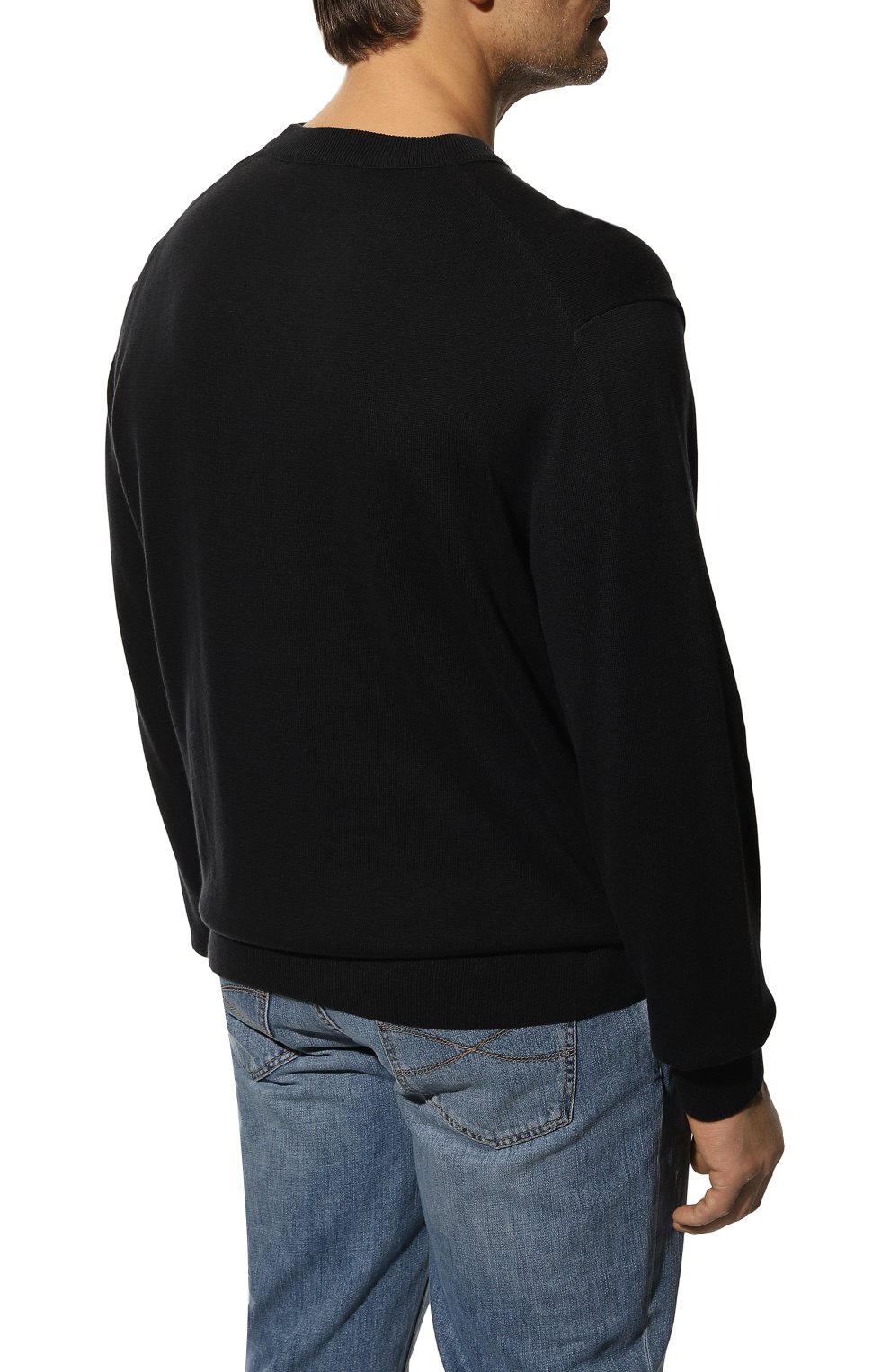 Хлопковый джемпер WINDSOR темно-синего цвета по цене 27700 руб., арт. 13 RICARI0-R 10014762/3XL-6XL, фото 4 Хлопковый джемпер WINDSOR, арт. 13 RICARI0-R 10014762/3XL-6XL, фото 4