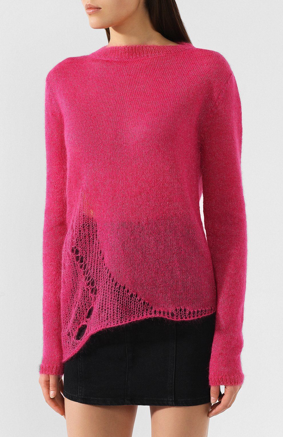 Пуловер SAINT LAURENT розового цвета по цене 89600 руб., арт. 560135/YACL2, фото 3 Пуловер SAINT LAURENT, арт. 560135/YACL2, фото 3