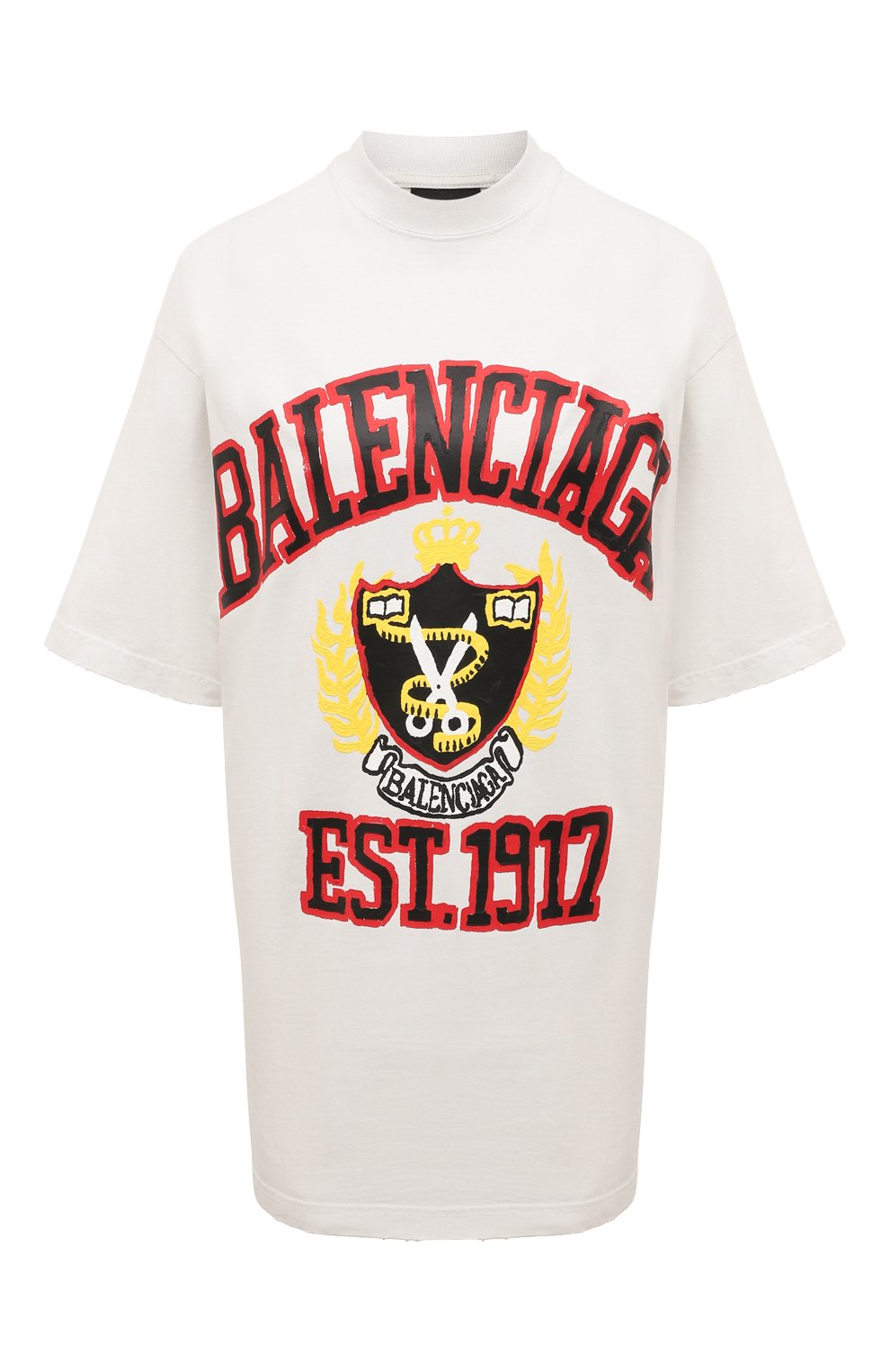 Хлопковая футболка BALENCIAGA белого цвета по цене 89650 руб., арт. 739784 T0VK1, фото 1 Хлопковая футболка BALENCIAGA, арт. 739784 T0VK1, фото 1