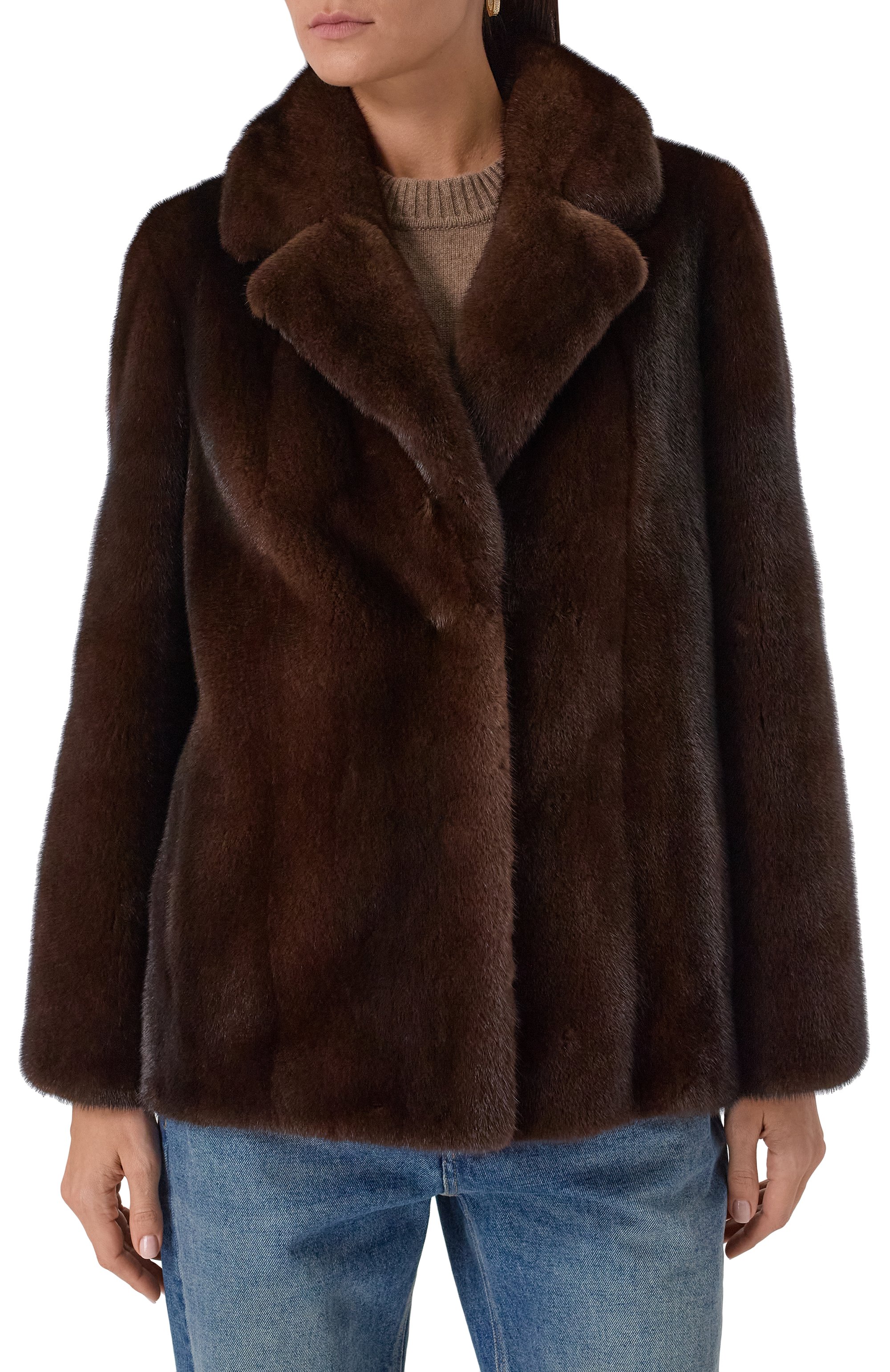 Шуба из норки VICTORIA KUSENKOVA коричневого цвета по цене 998800 руб., арт. 760200004540, фото 3 Шуба из норки VICTORIA KUSENKOVA, арт. 760200004540, фото 3