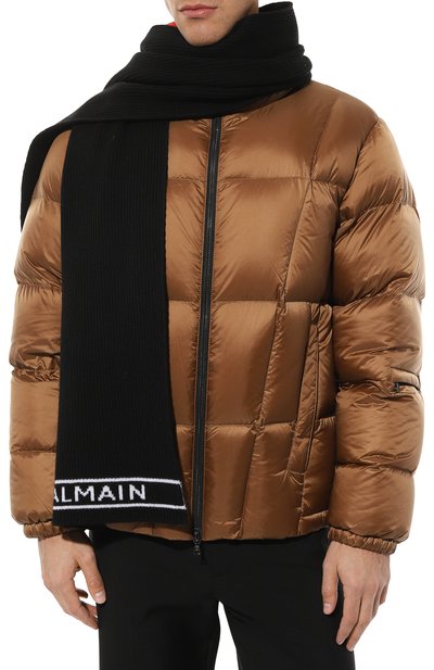 Шарф из шерсти и кашемира BALMAIN черного цвета по цене 66750 руб., арт. AH1XG002KB50, фото 3 Шарф из шерсти и кашемира BALMAIN, арт. AH1XG002KB50, фото 3