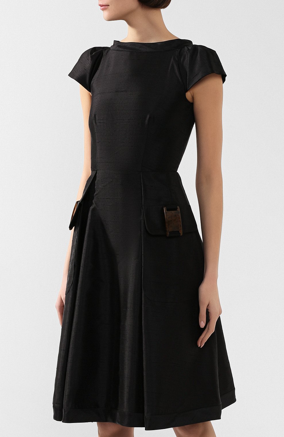 Шелковое платье GIORGIO ARMANI черного цвета по цене 282500 руб., арт. 0SHVA04T/T01I4, фото 3 Шелковое платье GIORGIO ARMANI, арт. 0SHVA04T/T01I4, фото 3