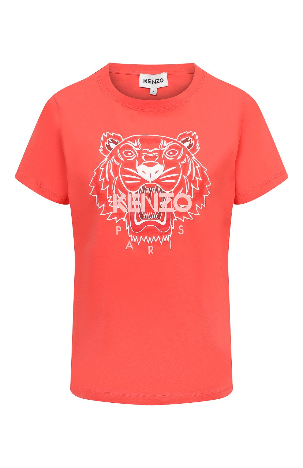 Хлопковая футболка KENZO кораллового цвета по цене 11500 руб., арт. FB52TS8464YB, фото 1 Хлопковая футболка KENZO, арт. FB52TS8464YB, фото 1