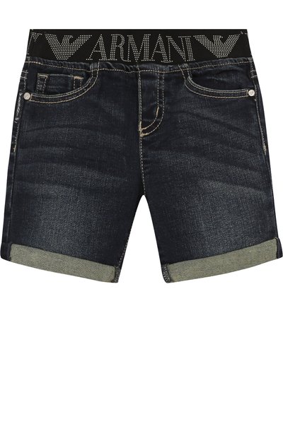 Джинсовые шорты с эластичным поясом ARMANI JUNIOR, арт. 3ZHS03/4DFCZ, фото 1