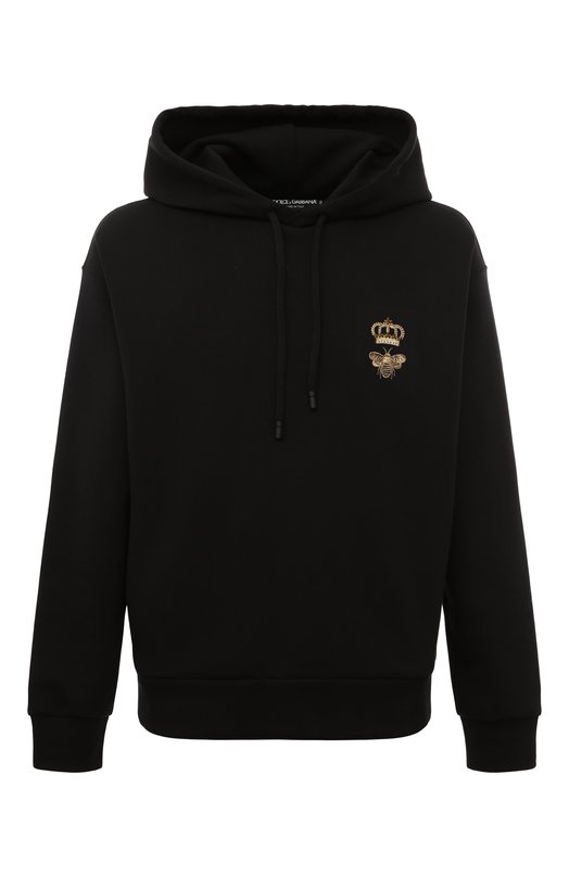 Хлопковое худи Dolce & Gabbana G9ACJZ/HU7H9 Чёрный G9ACJZ/HU7H9