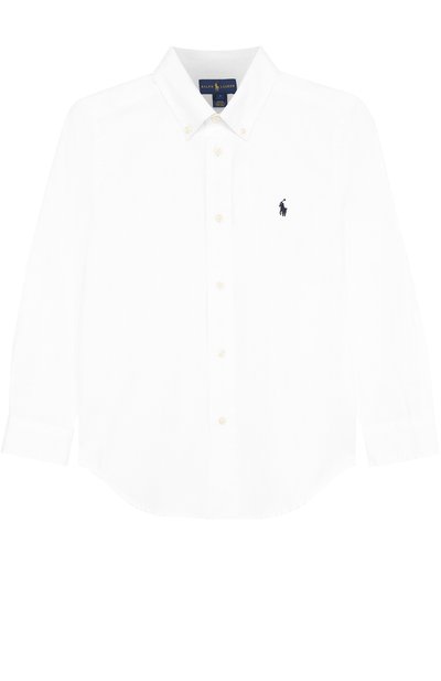 Хлопковая рубашка в полоску с воротником button down RALPH LAUREN, арт. 322600259