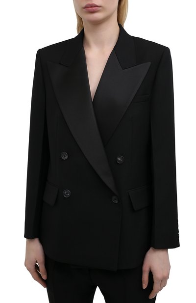 Шерстяной жакет VICTORIA BECKHAM черного цвета по цене 175000 руб., арт. 1221WJK002491A, фото 3 Шерстяной жакет VICTORIA BECKHAM, арт. 1221WJK002491A, фото 3