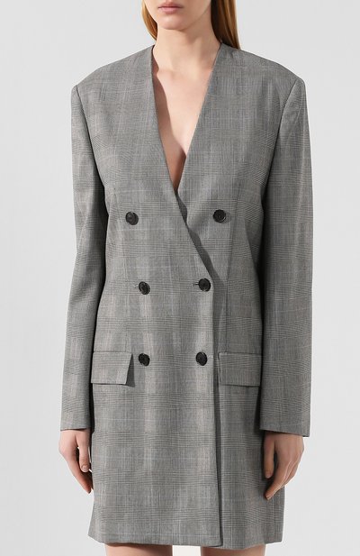 Шерстяное платье BALENCIAGA черно-белого цвета по цене 206500 руб., арт. 594885/TGT13, фото 3 Шерстяное платье BALENCIAGA, арт. 594885/TGT13, фото 3