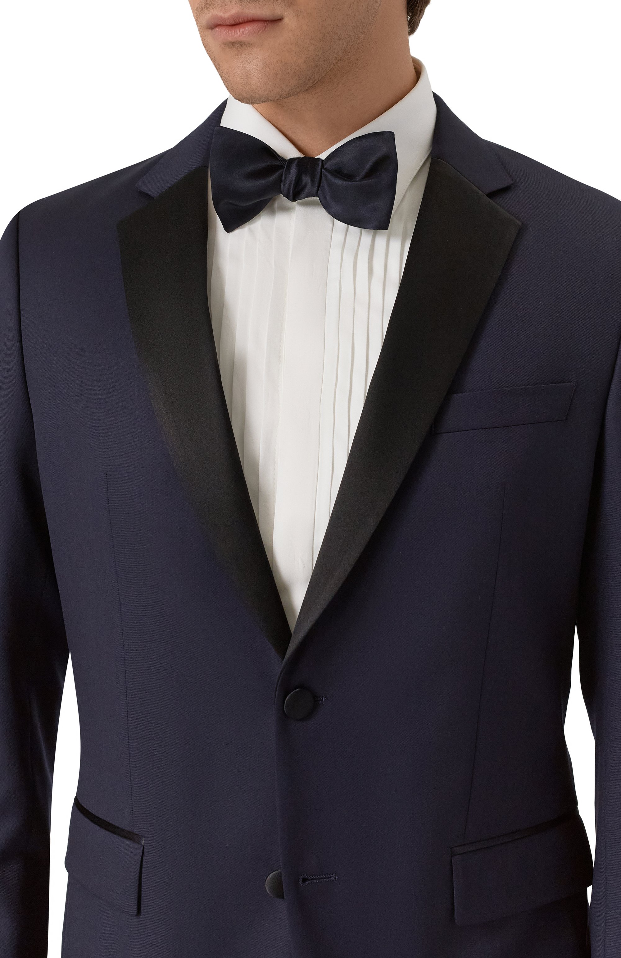 Галстук-бабочка из хлопка и шелка BRUNELLO CUCINELLI темно-синего цвета по цене 29350 руб., арт. MR813S008, фото 2 Галстук-бабочка из хлопка и шелка BRUNELLO CUCINELLI, арт. MR813S008, фото 2