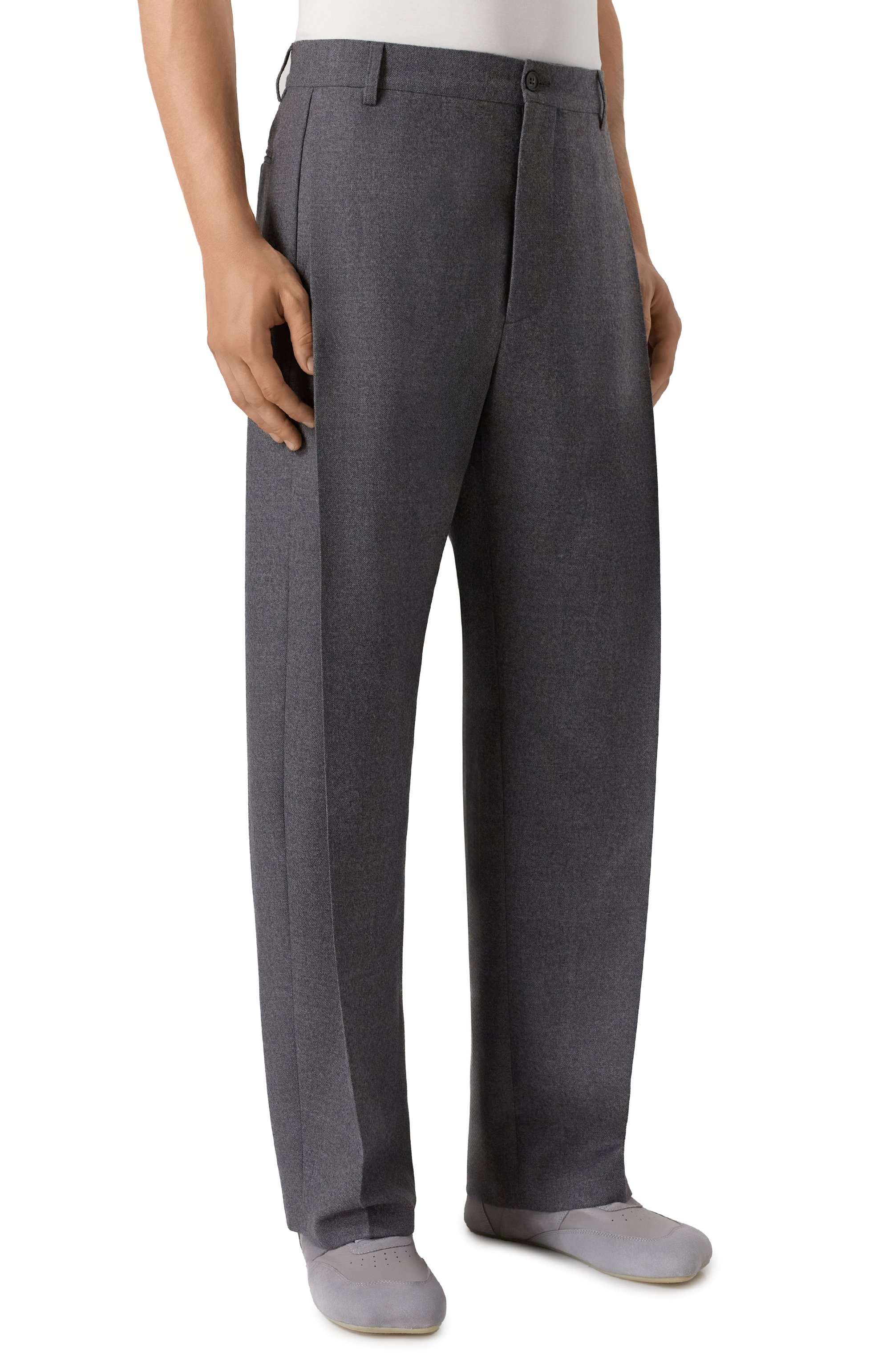 Шерстяные брюки MM6 темно-серого цвета по цене 88800 руб., арт. SH0KA0052/M35466, фото 3 Шерстяные брюки MM6, арт. SH0KA0052/M35466, фото 3