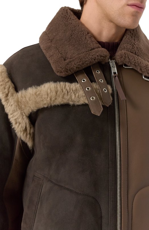 Дубленка из овчины Moschino A3902/5272 Коричневый  A3902/5272 Фото 5