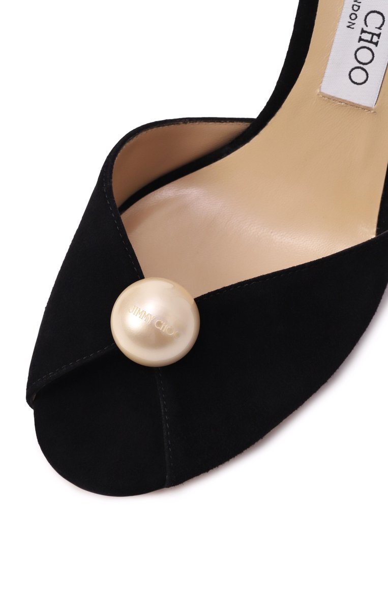 Женские замшевые босоножки sacora 85 JIMMY CHOO черного цвета, арт. SAC0RA 85/A0B | Фото 7 (Материал внутренний: Натуральная кожа; Подошва: Плоская; Каблук высота: Высокий; Материал внешний: Натуральная кожа, Замша; Каблук тип: Шпилька)