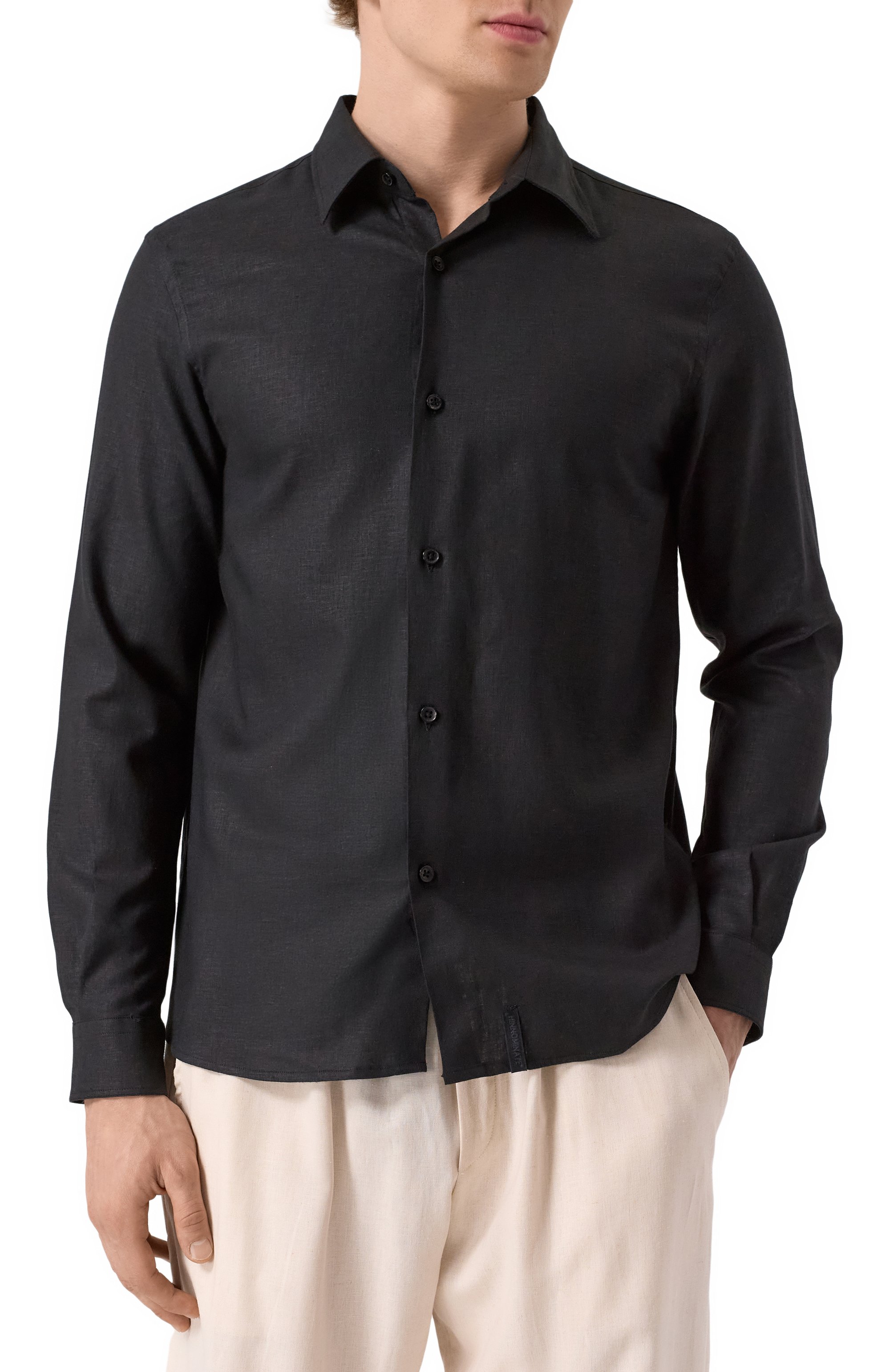 Рубашка изо льна и вискозы HINNOMINATE, арт. HMABM01347, фото 3